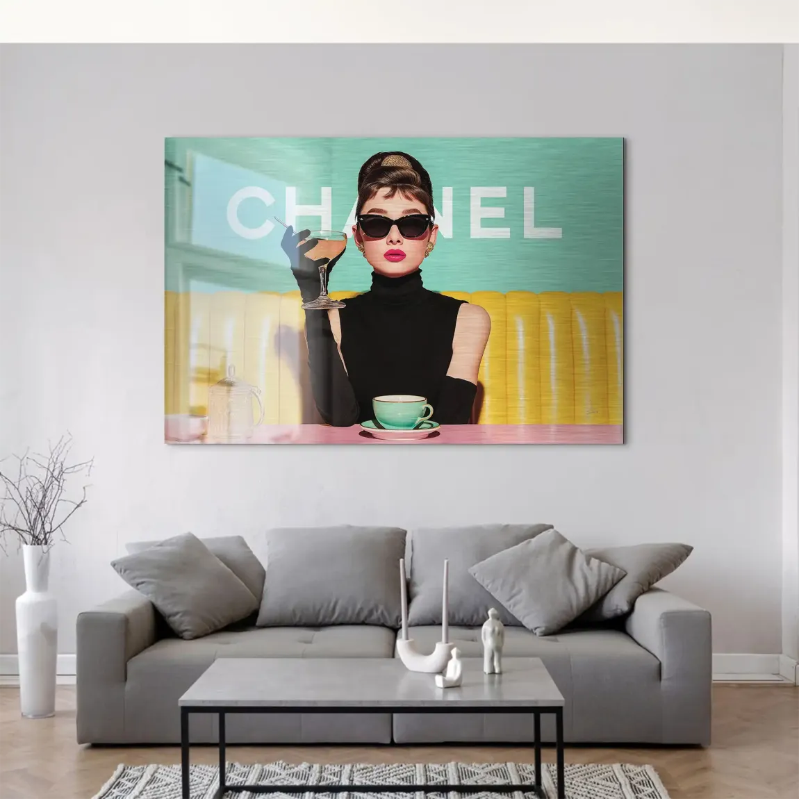 Audrey Hepburn de Luxe AluDibond Gebürstet