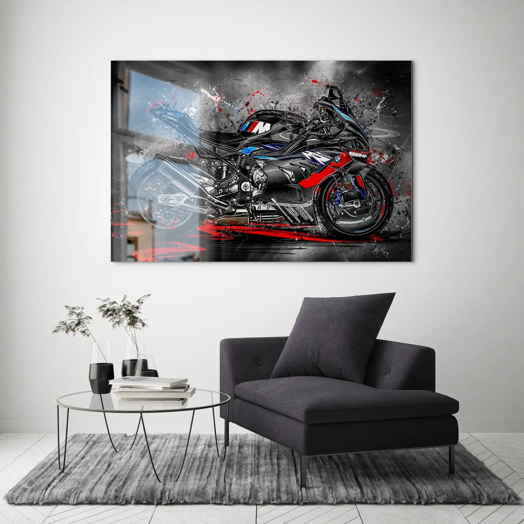 BMW M1000RR Black AluDibond Gebürstet INGALERIE