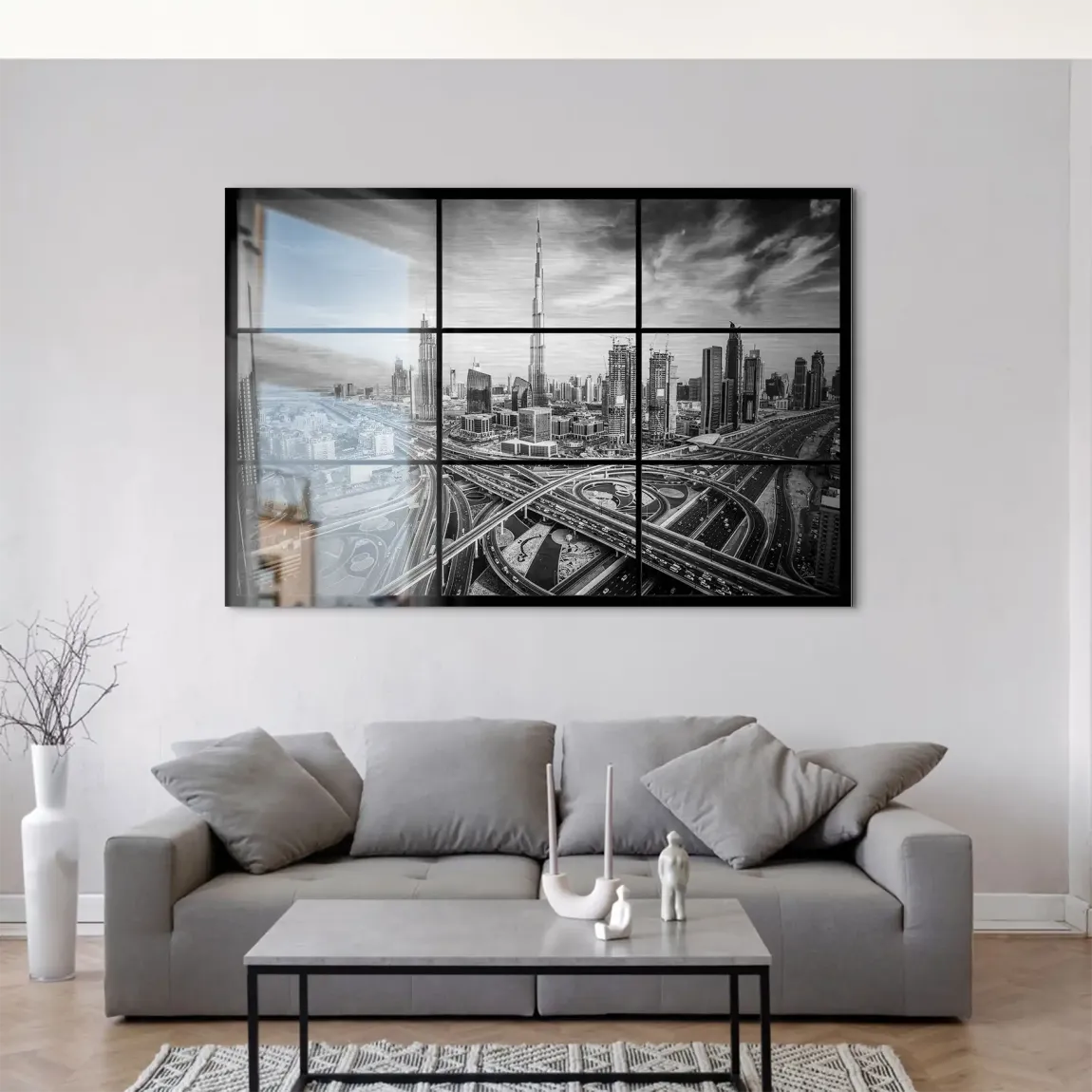 Skyline Noir Dubai AluDibond Gebürstet