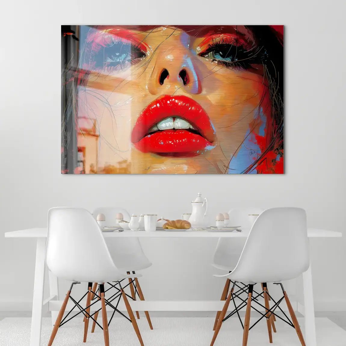 Red Lips Abstrakt AluDibond Gebürstet INGALERIE