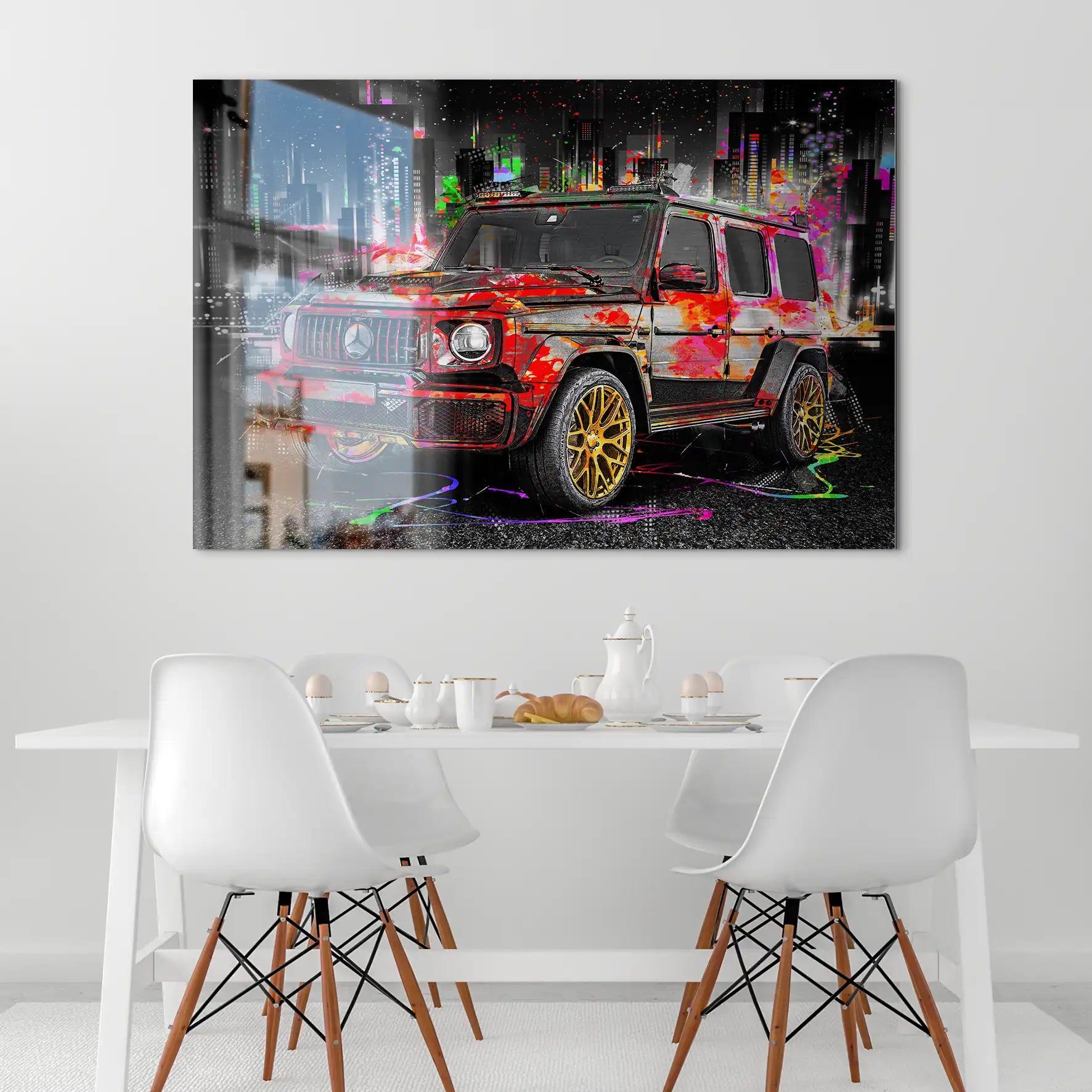 Mercedes G63 Abstrakt Color AluDibond Gebürstet INGALERIE