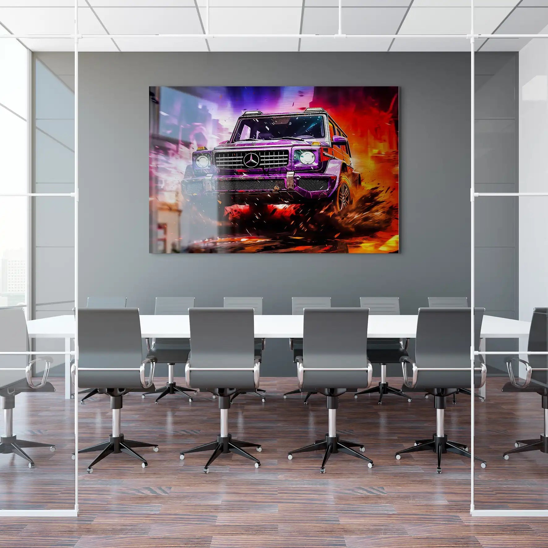 Mercedes G63 Abstrakt Offroad AluDibond Gebürstet INGALERIE