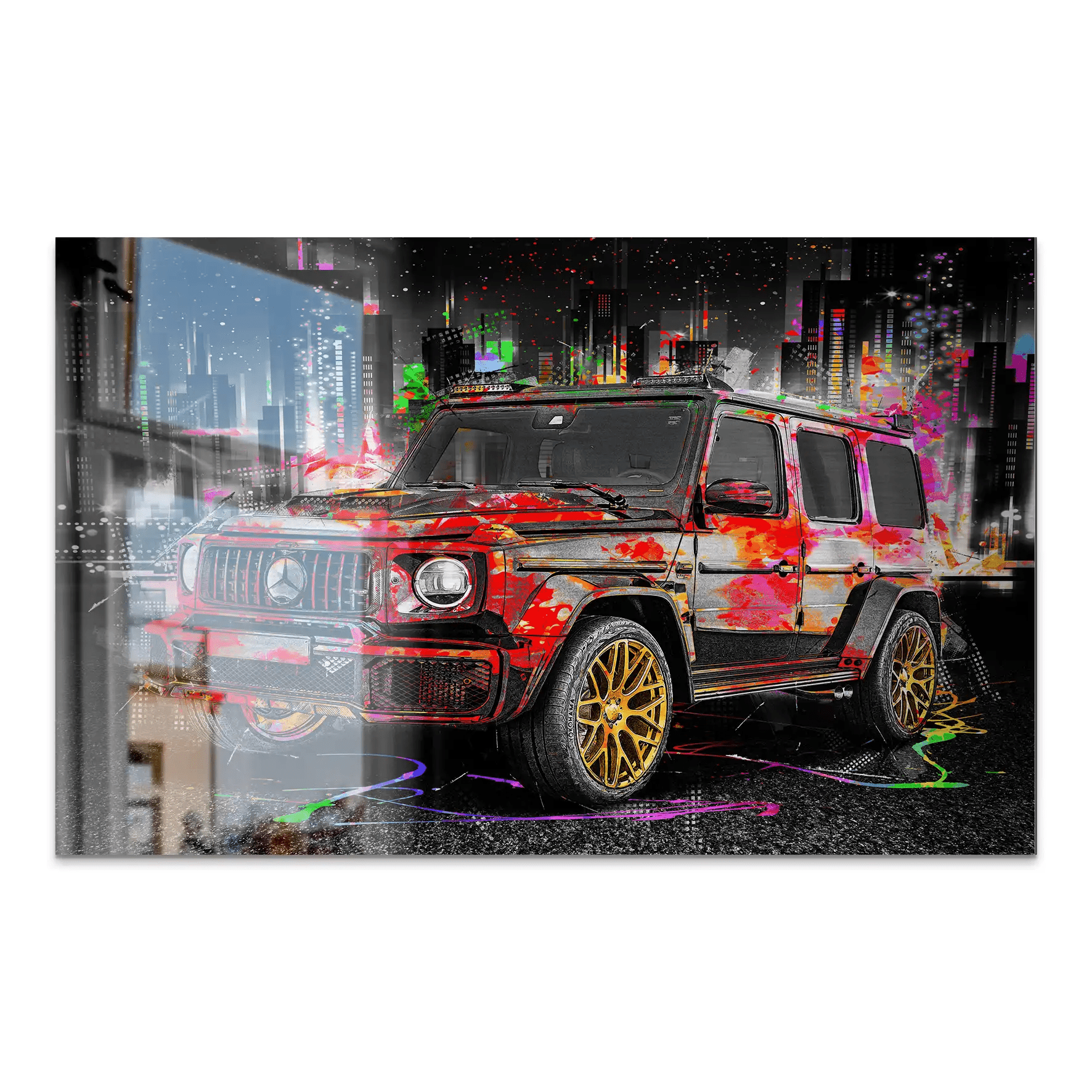 Mercedes G63 Abstrakt Color AluDibond Gebürstet INGALERIE