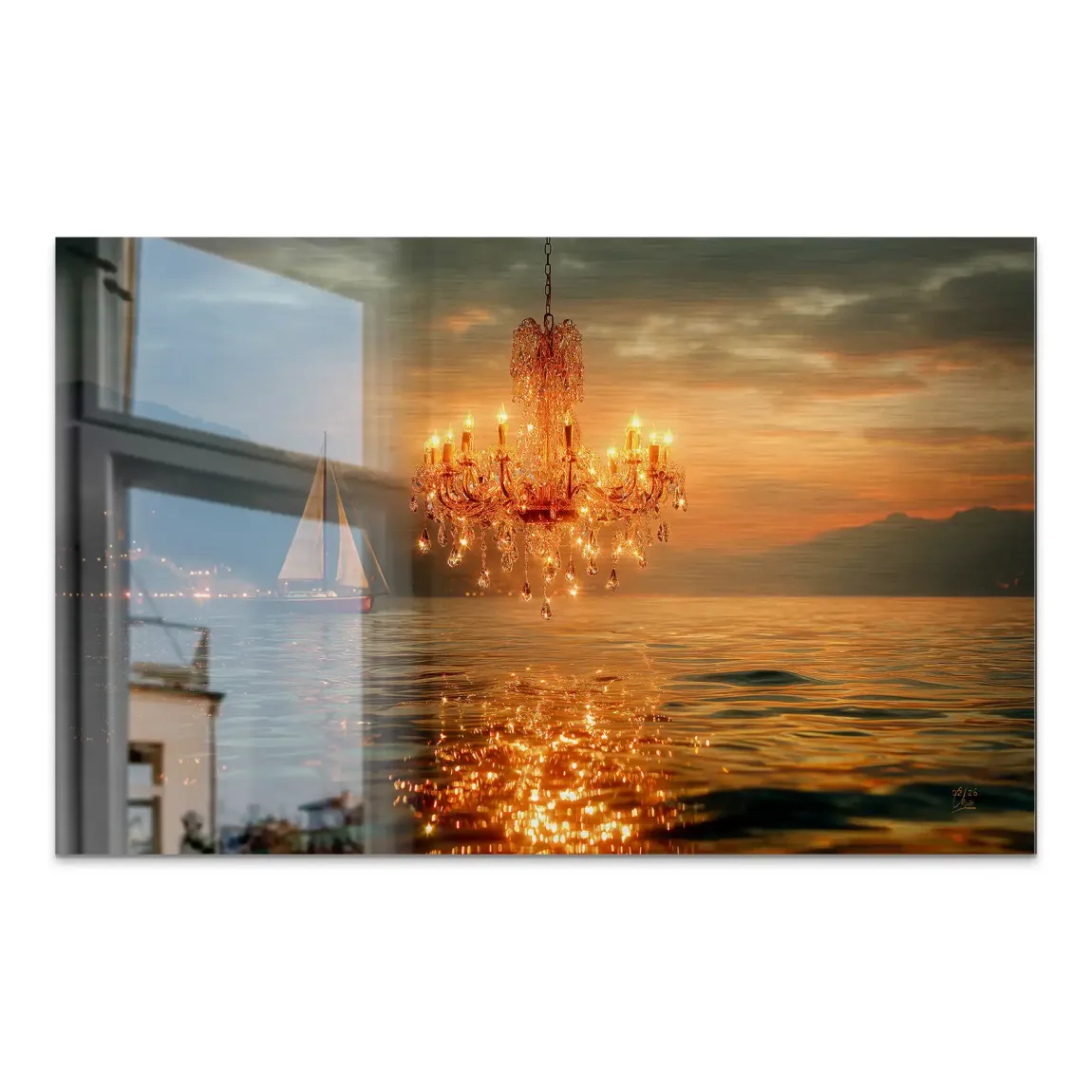 Abendlichter Alu Dibond Gebürstet Bild