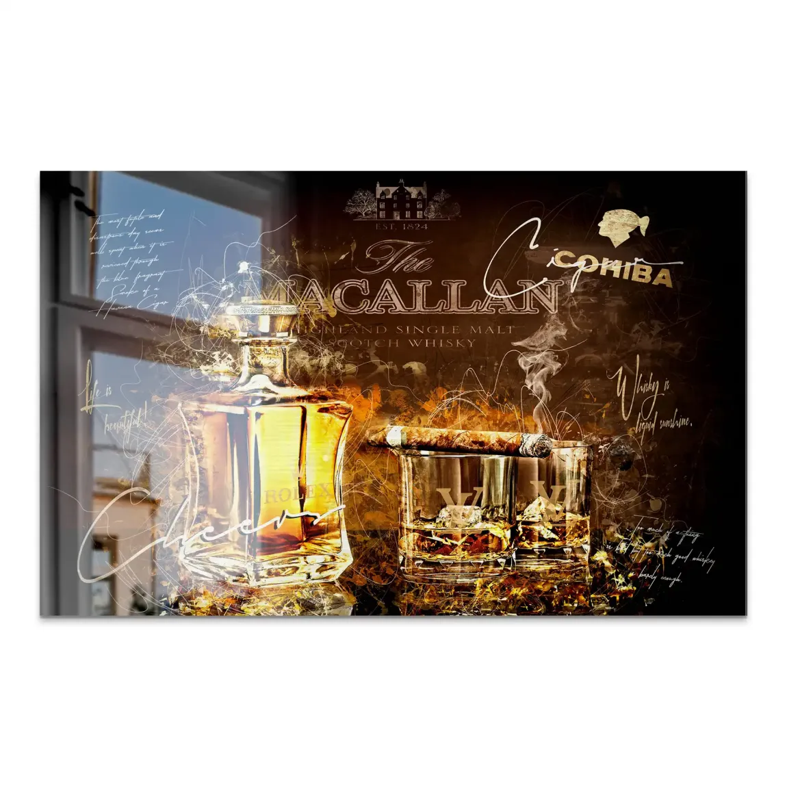 Whisky Lounge Art Alu Dibond Gebürstet INGALERIE