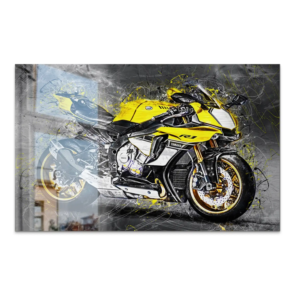 Yamaha R1 Abstrakt AluDibond Gebürstet INGALERIE