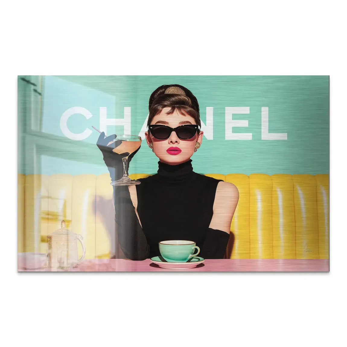 Audrey Hepburn de Luxe AluDibond Gebürstet