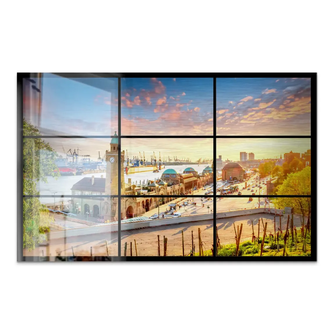 Hamburg Sunset View AluDibond Gebürstet