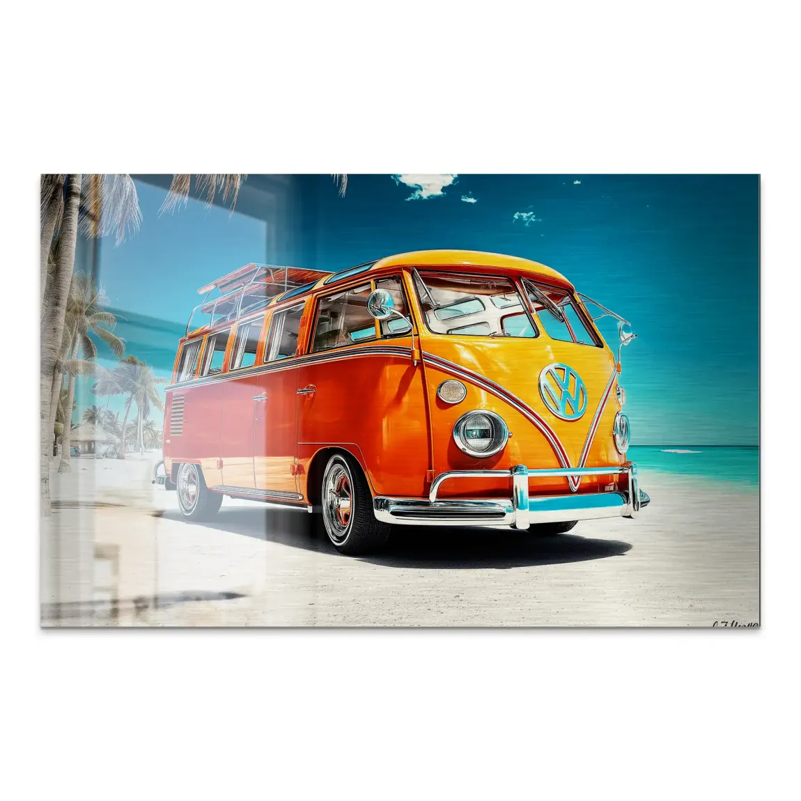 VW Bulli Beach AluDibond Gebürstet INGALERIE