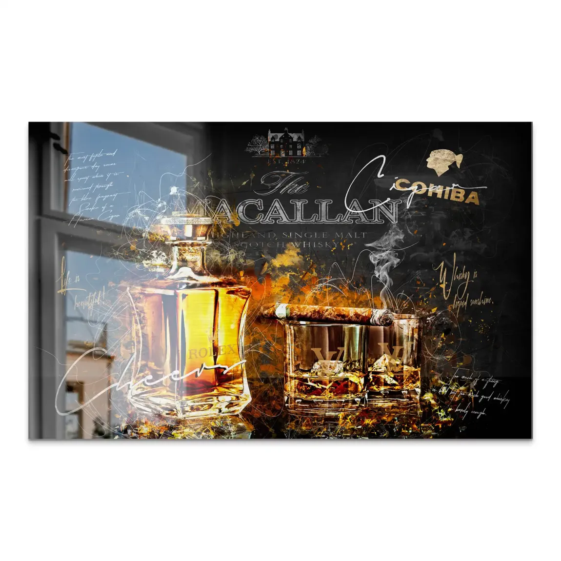 Whisky Lifestyle Art Alu Dibond Gebürstet INGALERIE