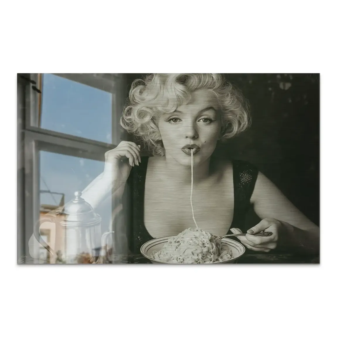 Marilyn Pasta Aluminiumbild gebürstet