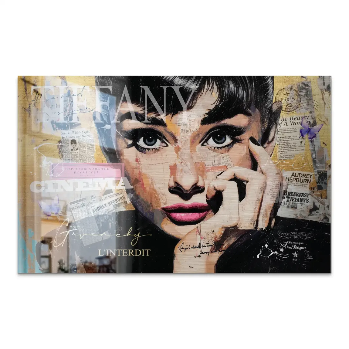 Audrey Pop Art Alu Dibond Gebürstet Bild