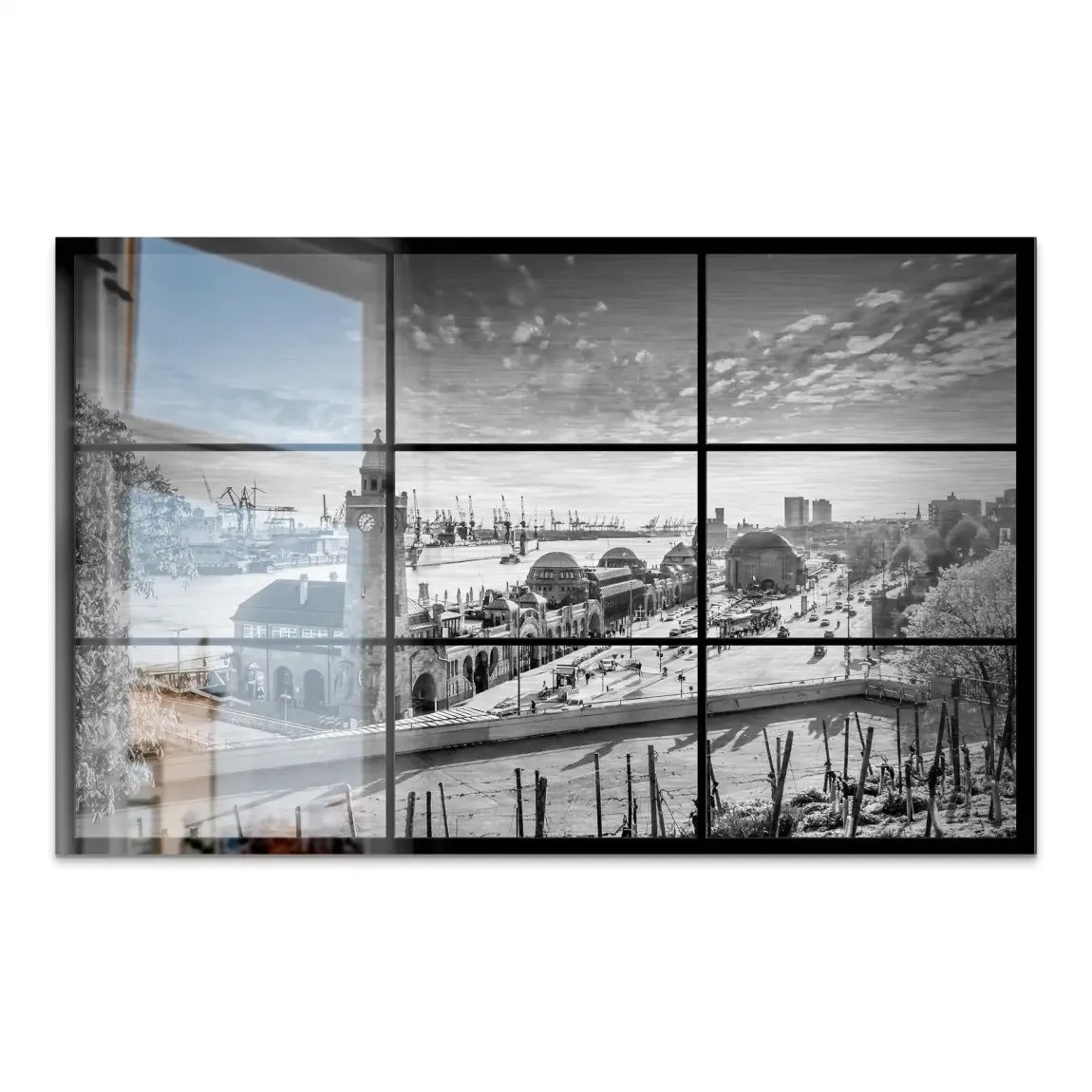 Hamburg Skyline Classic AluDibond Gebürstet