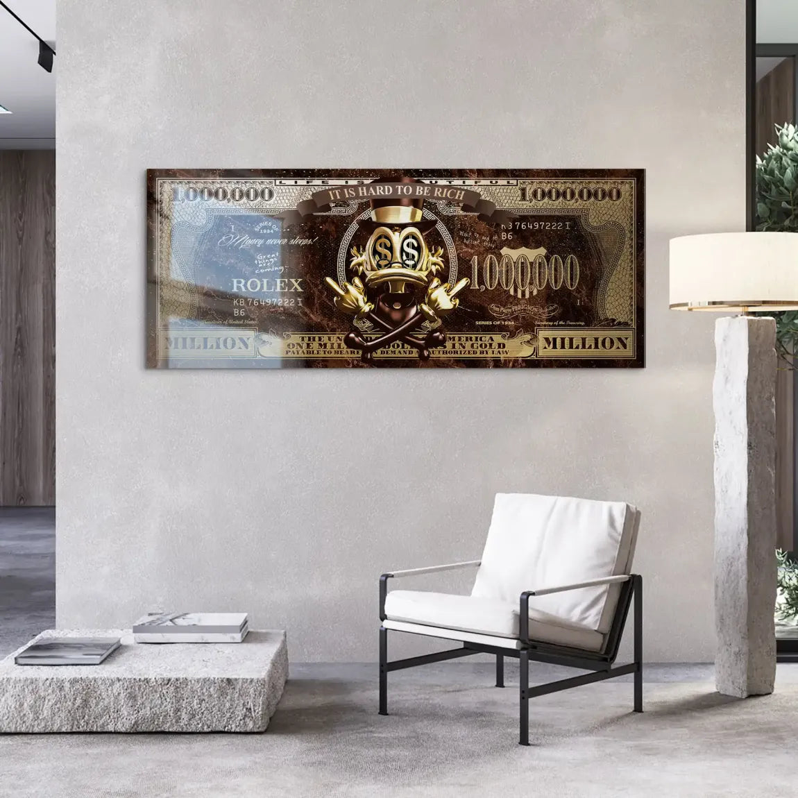 Dagobert Totenkopf Retro Dollar Alu Gebürstet INGALERIE