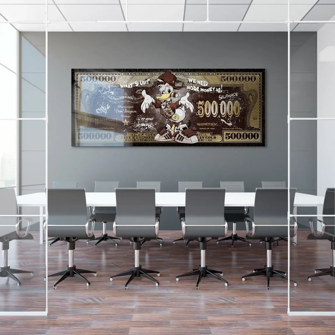 Donald Duck Whats Up Retro Dollar Alu Gebürstet Bild INGALERIE