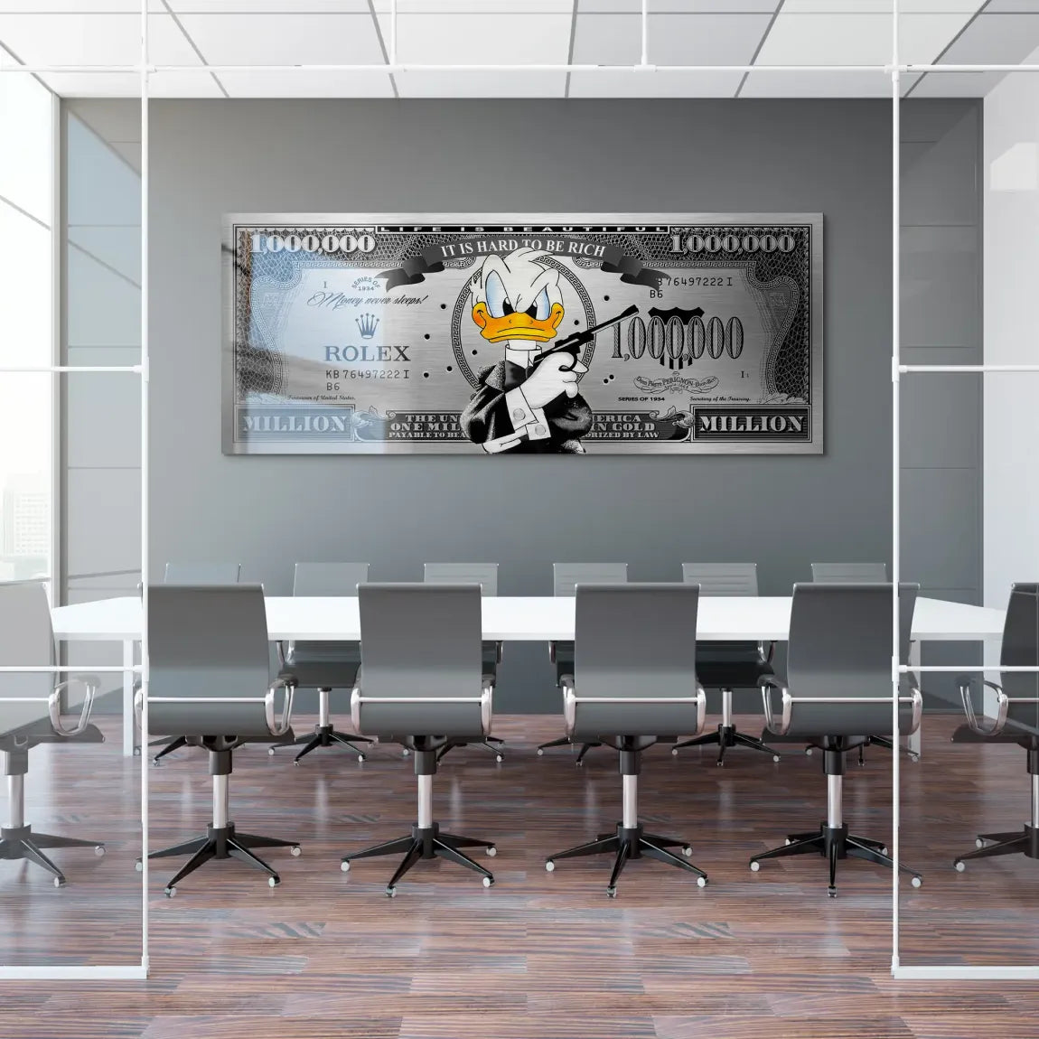 Donald Duck License to Bill Pop Art Dollar Alu Gebürstet INGALERIE