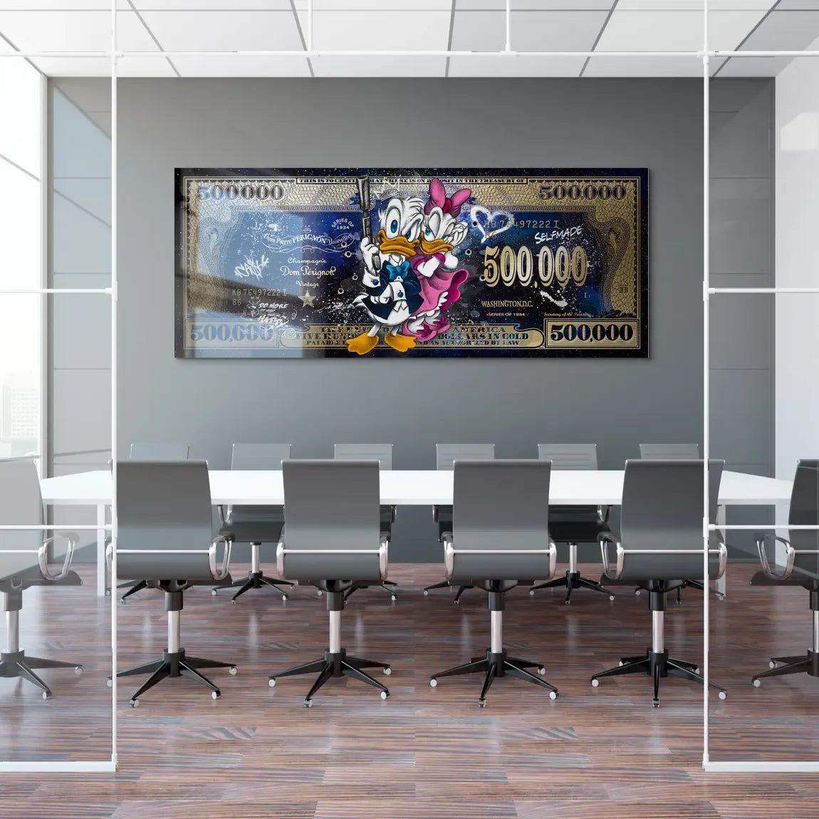 Donald & Daisy Duck Dollar Alu Gebürstet Bild INGALERIE