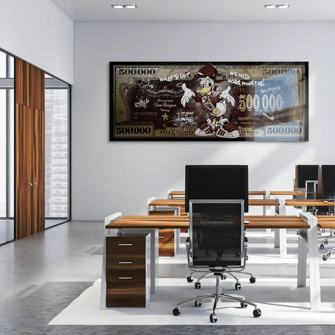 Donald Duck Whats Up Retro Dollar Alu Gebürstet Bild INGALERIE