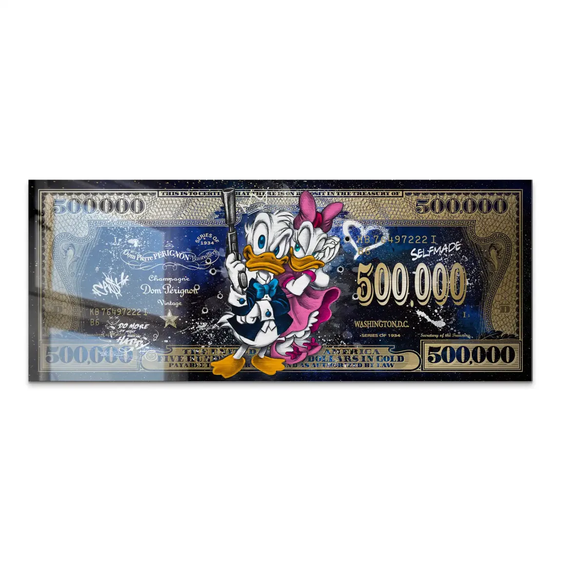 Donald & Daisy Duck Dollar Alu Gebürstet Bild INGALERIE