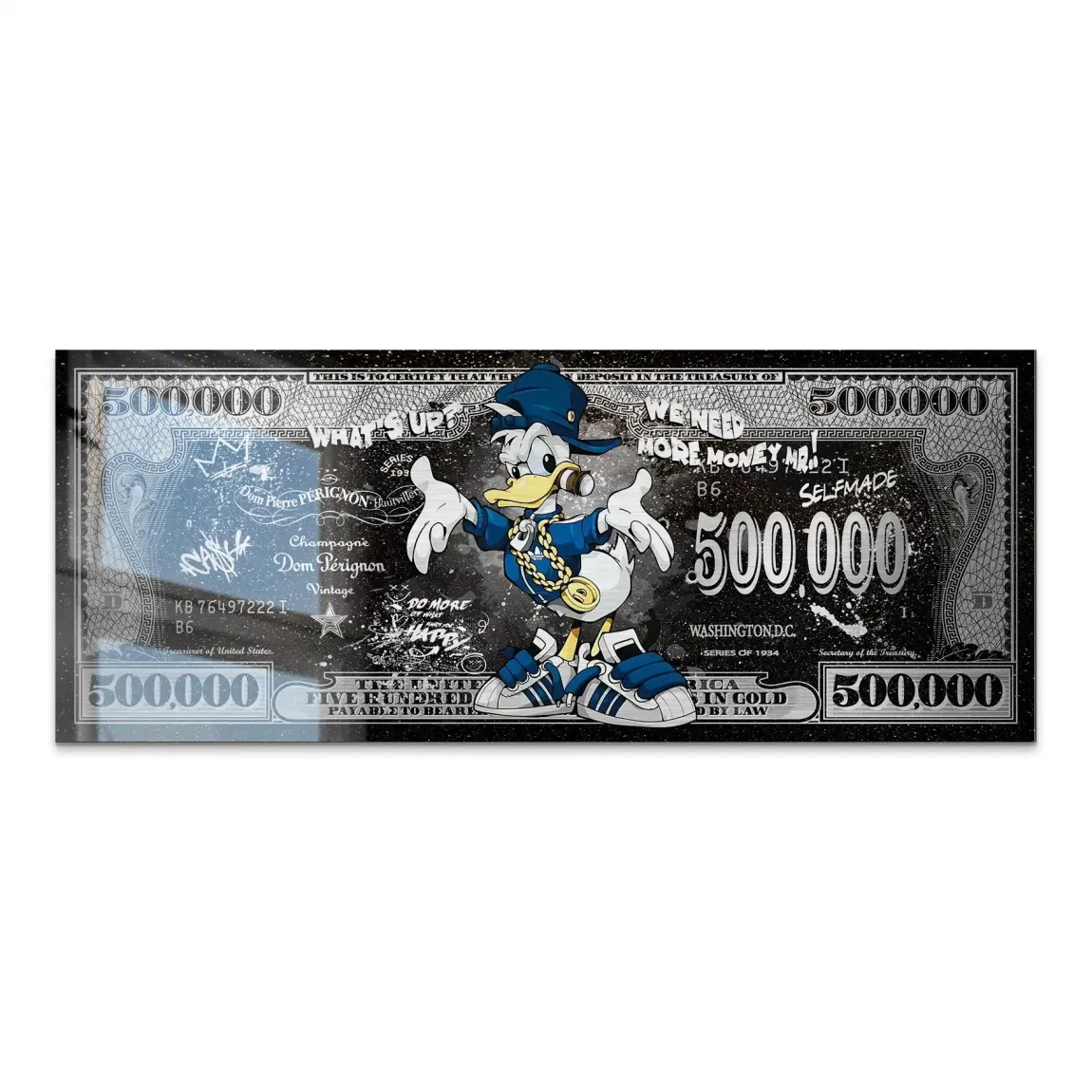 Donald Duck Whats up Dollar AluDibond Gebürstet Bild INGALERIE