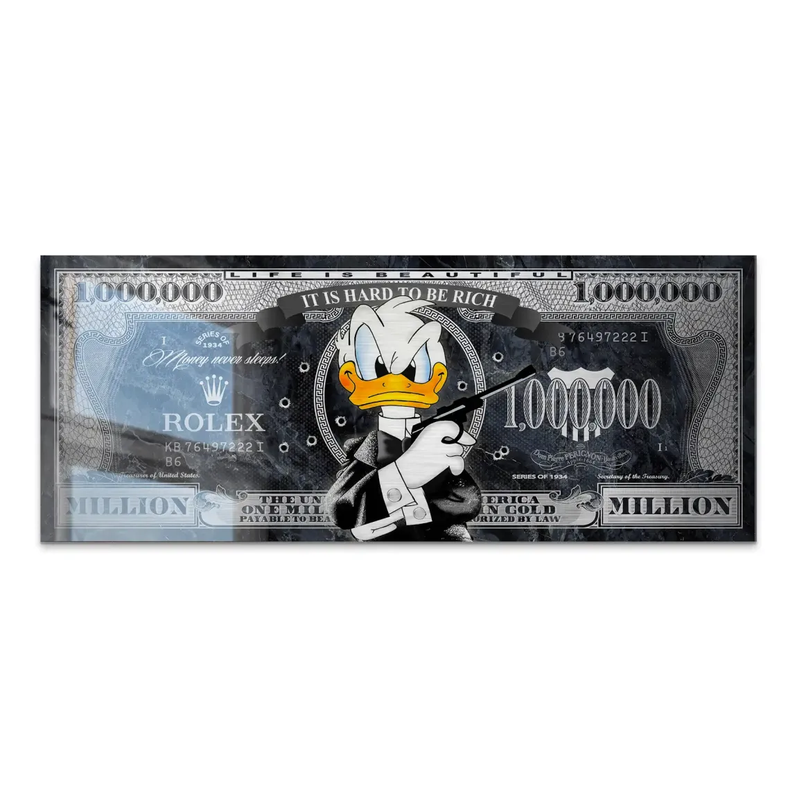 Donald Duck Bond Game Pop Art Alu Gebürstet INGALERIE