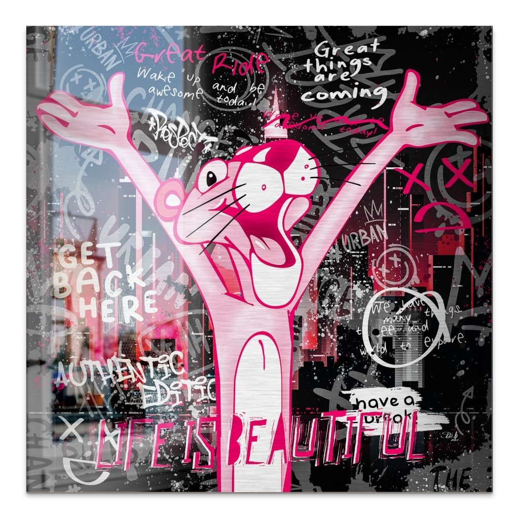 Pink Panther Pop Art Alu Gebürstet INGALERIE