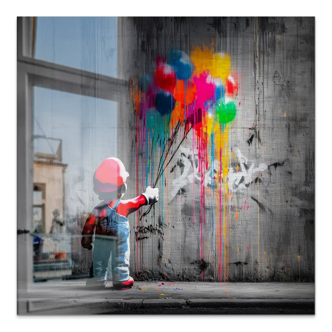 Mario Balloon Dreams Alu Gebürstet Bild