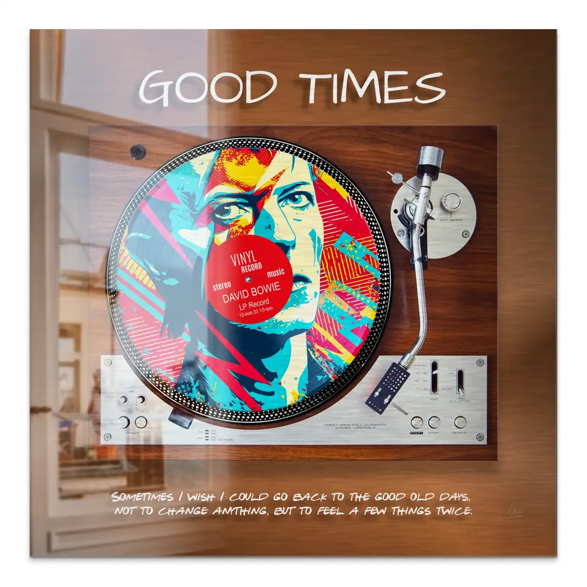 Retro Vibes David Bowie Alu Gebürstet Bild