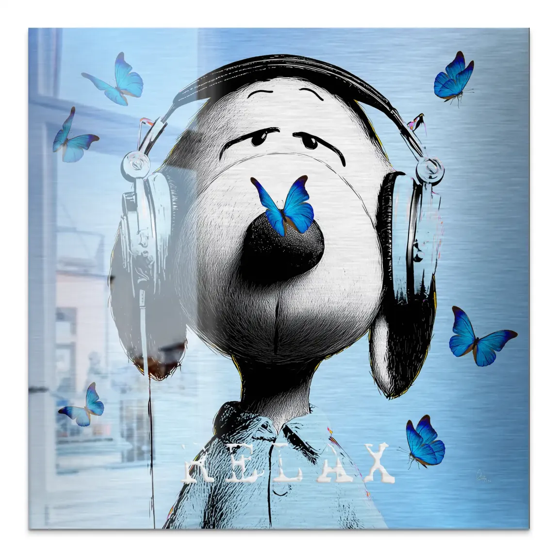 Snoopy Relax Aluminiumbild gebürstet