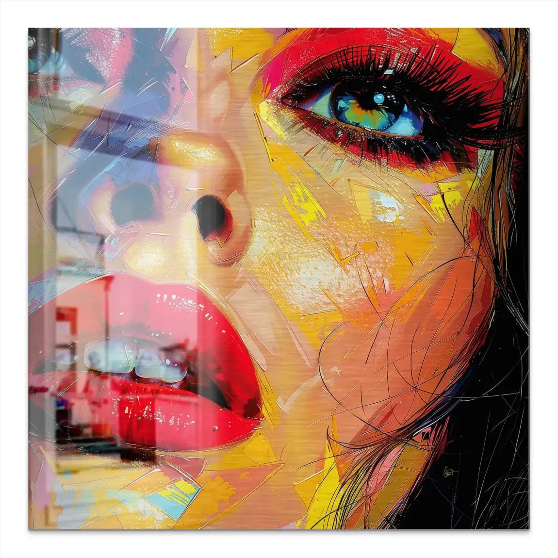 Beauty Lips Alu Gebürstet Bild INGALERIE