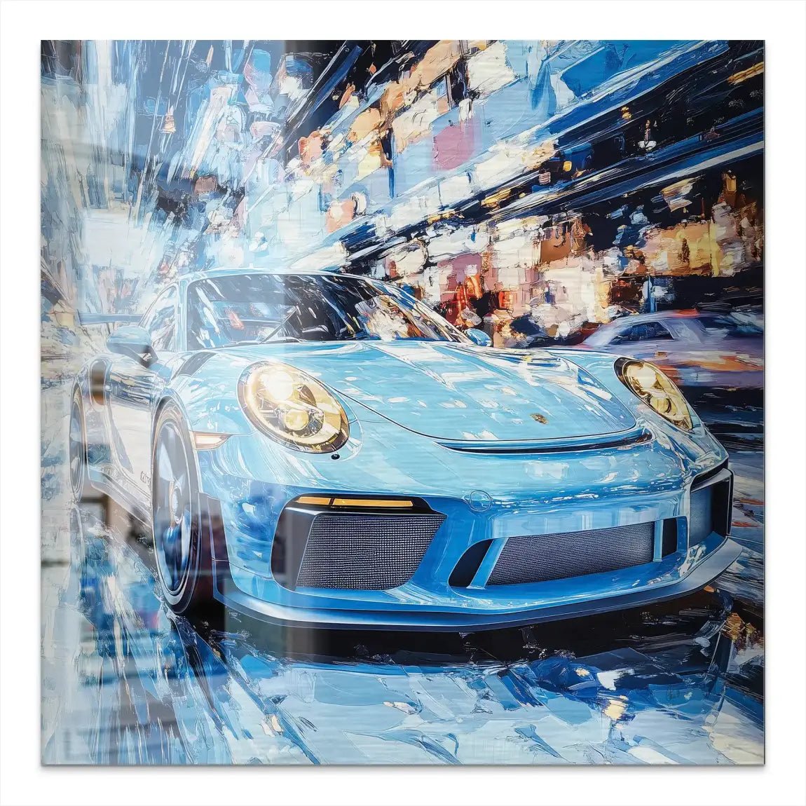 Porsche 911 Abstrakt Blue Alu Gebürstet INGALERIE