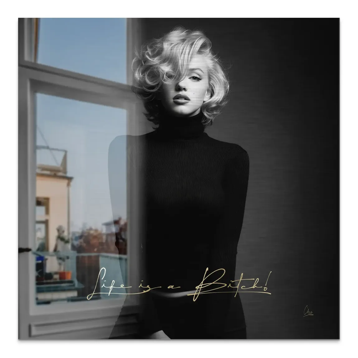 Monroe Life is a Bitch Alu Gebürstet Bild