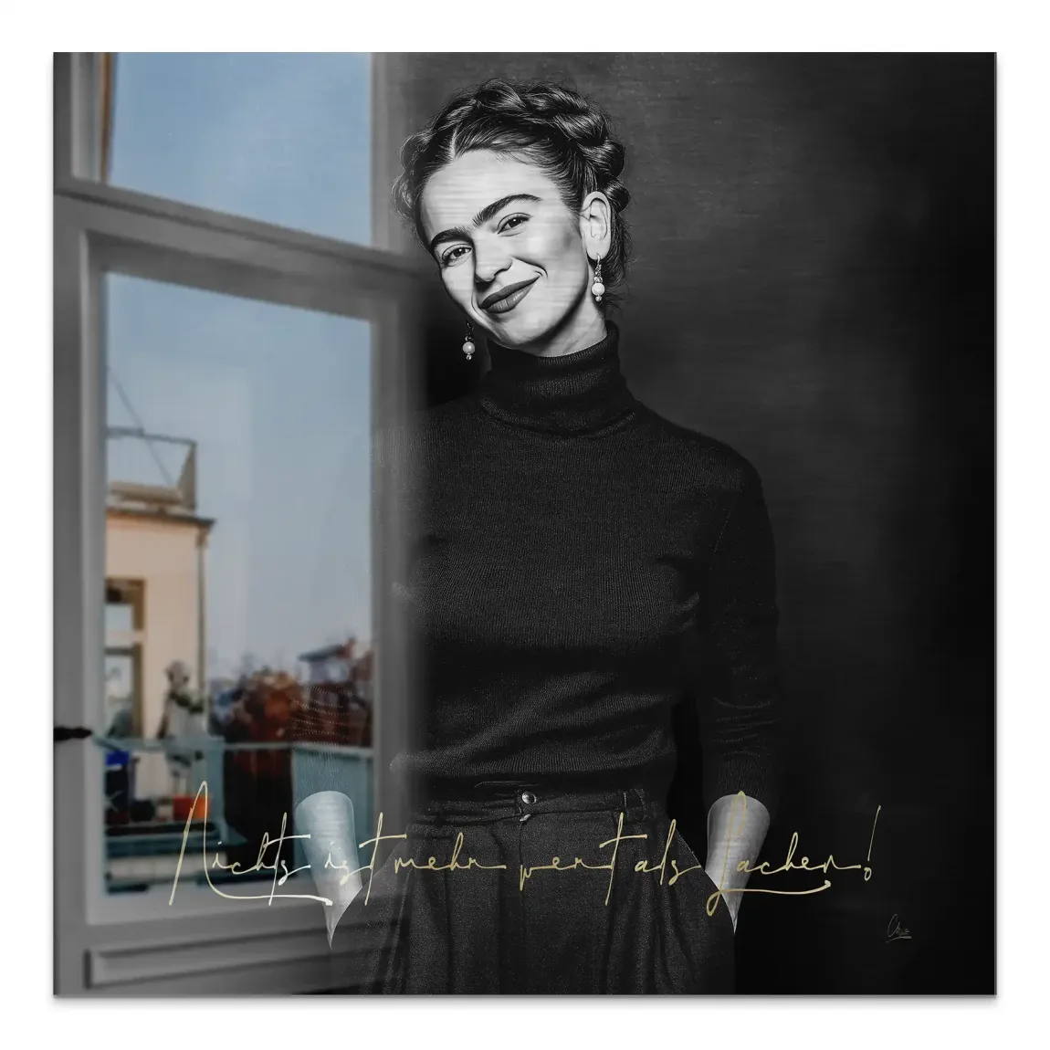 Frida Kahlos Lachen Alu Gebürstet Bild