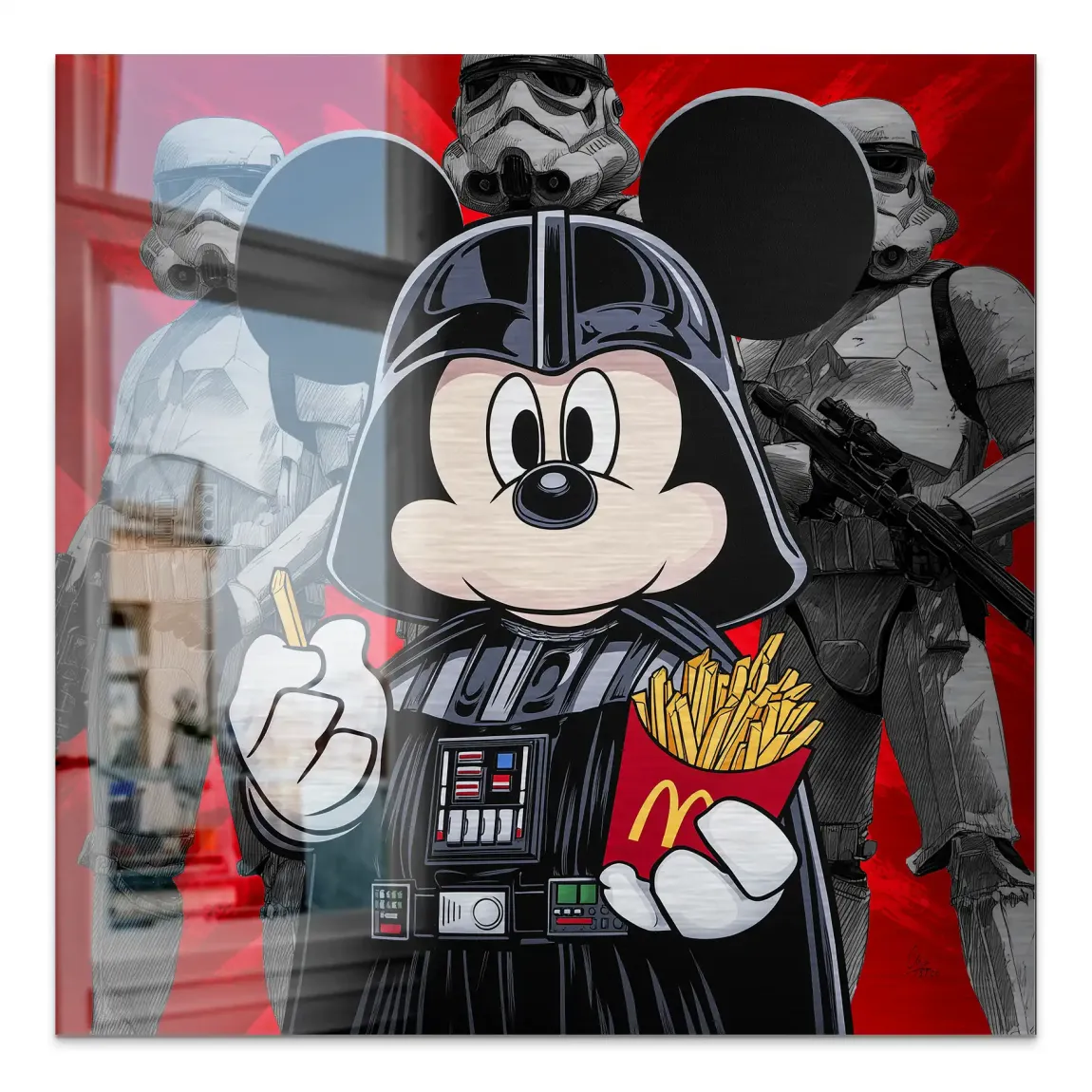 Micky Maus Vader Aluminiumbild gebürstet