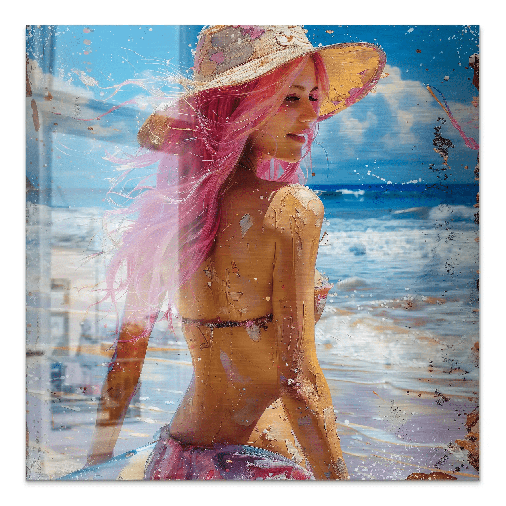 Beach Girl Alu Gebürstet Bild INGALERIE