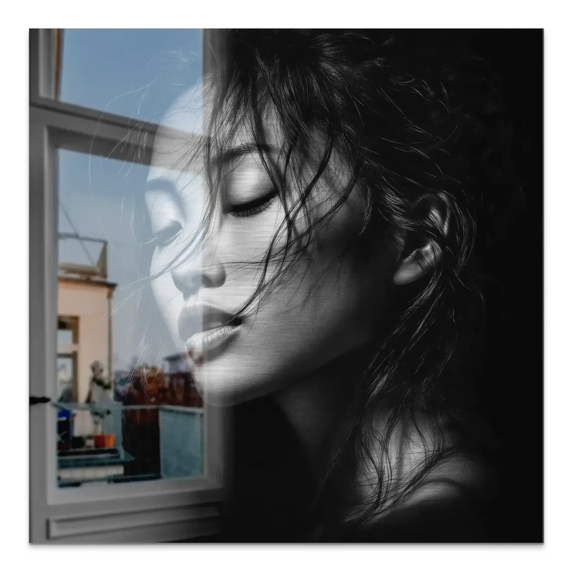 Asian Noir Portrait Alu Gebürstet Bild