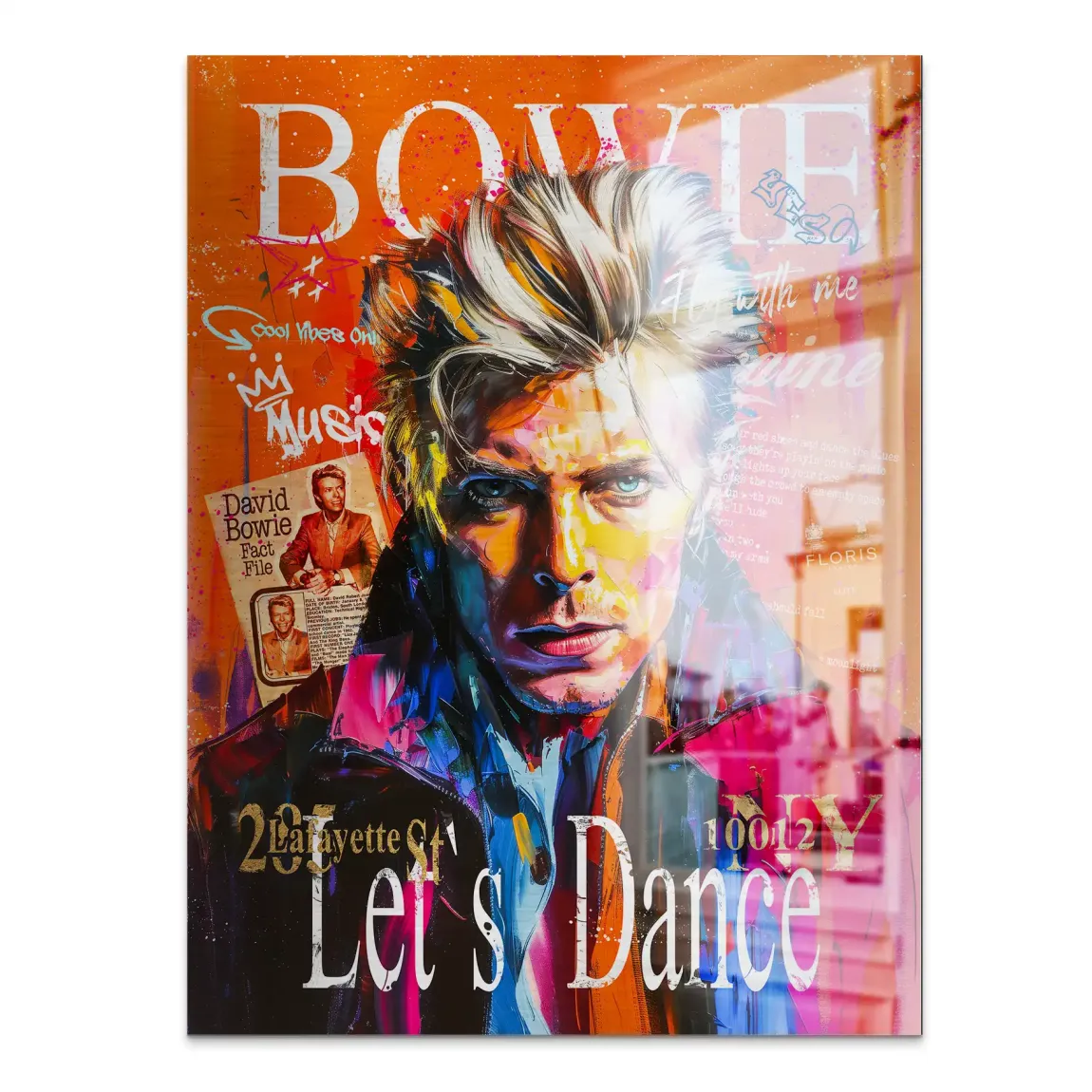 David Bowie Pop Art Vision Aludibond Gebürstet INGALERIE
