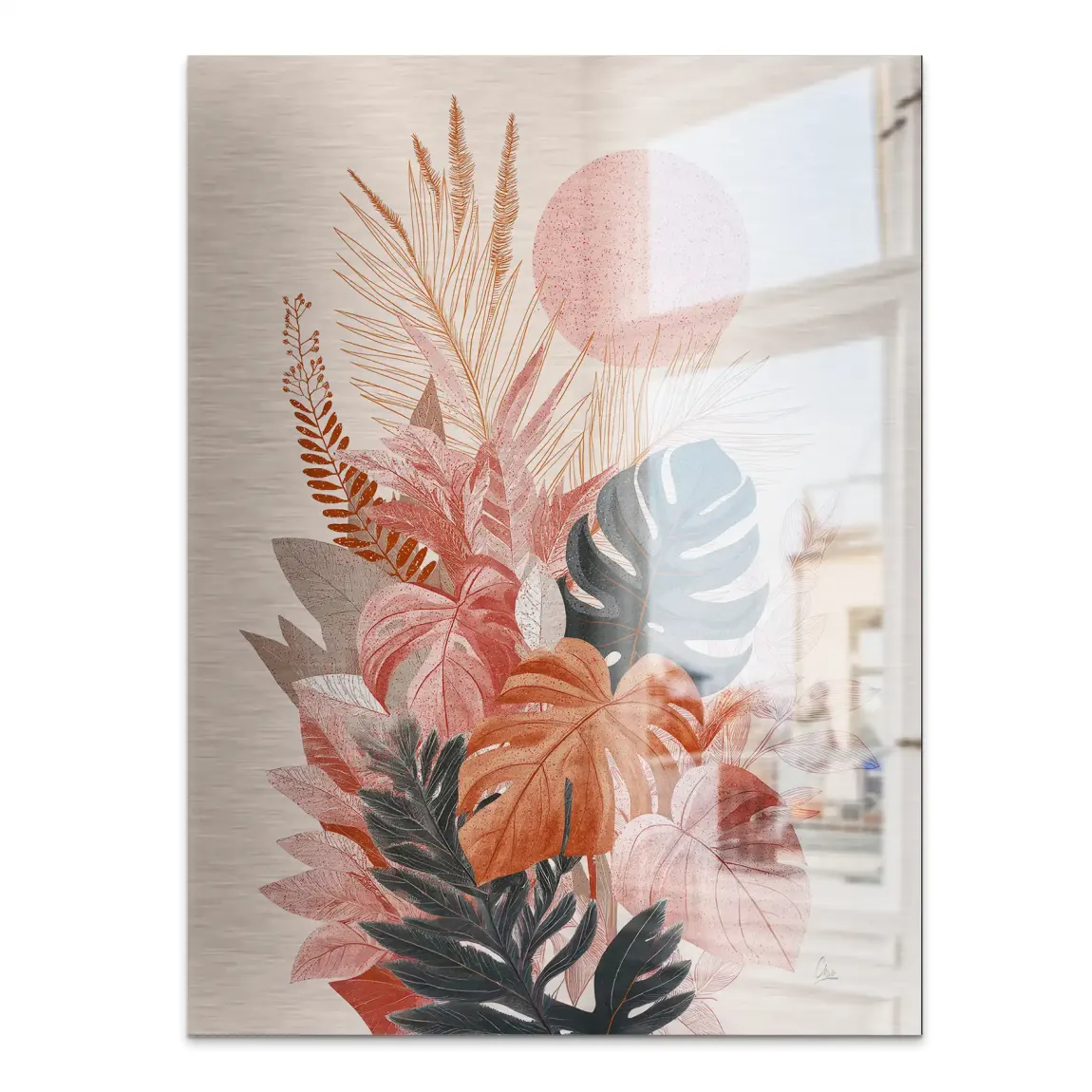 Terracotta Leaves Harmony Alu Gebürstet Bild