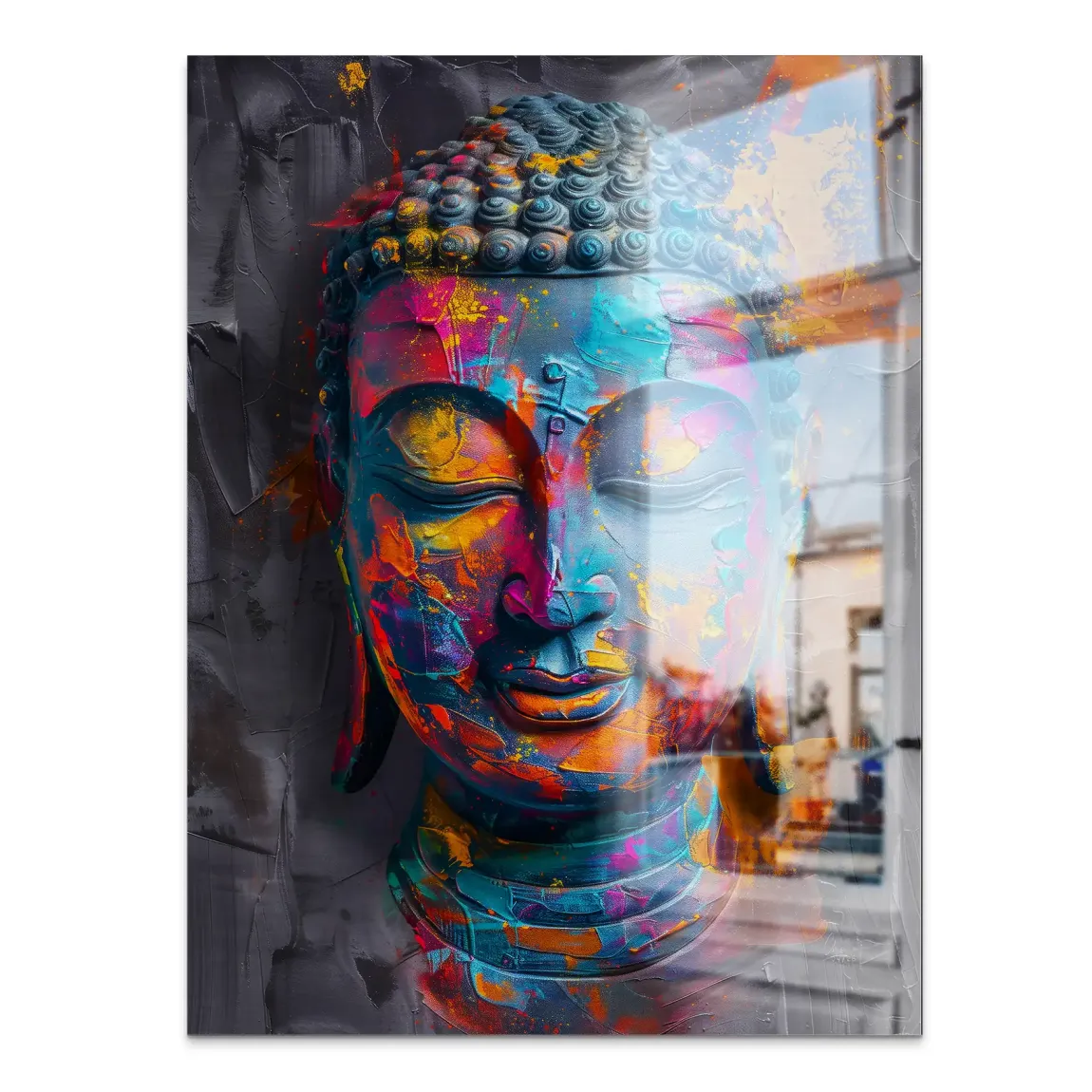 Buddha Farbpoesie Aluminiumbild gebürstet