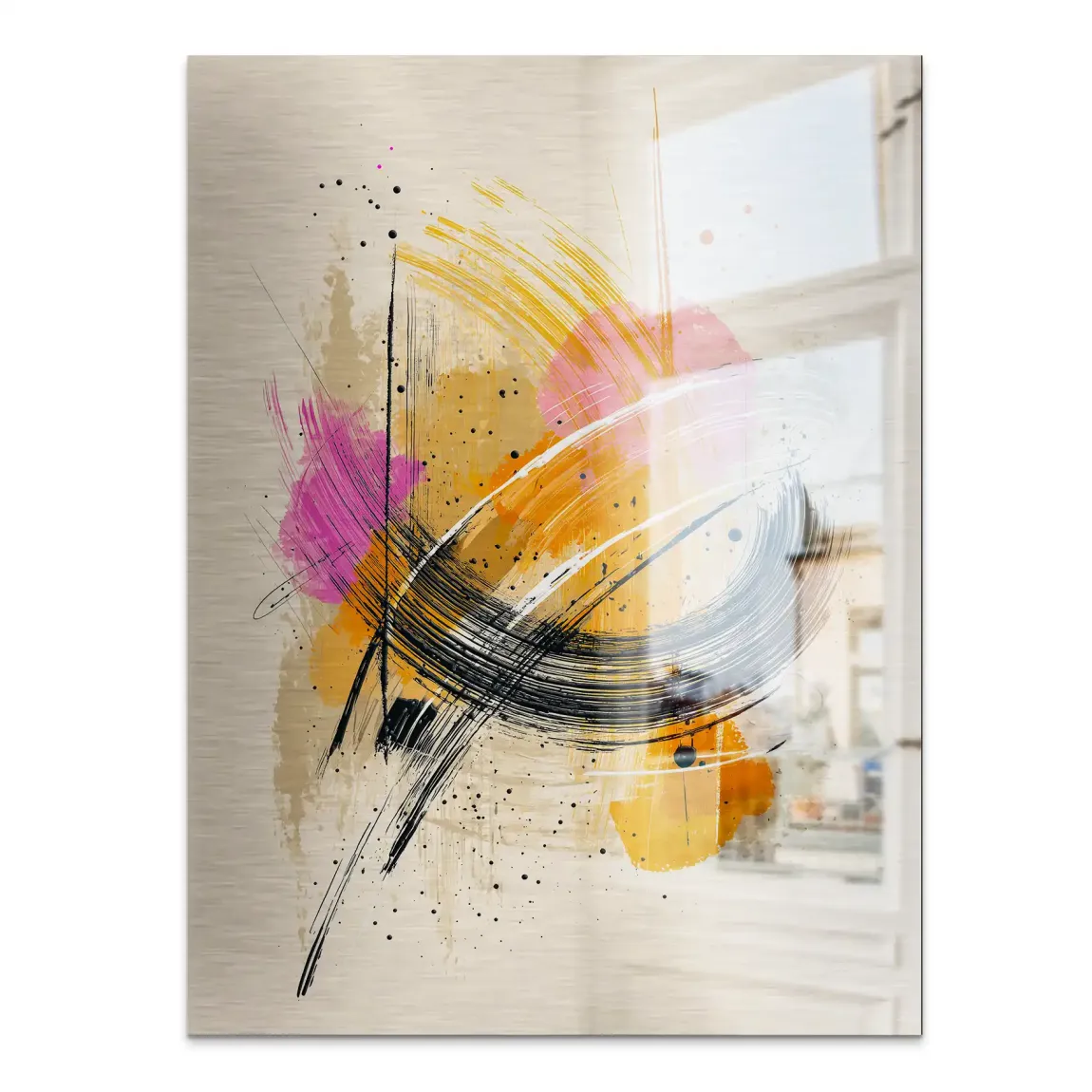 Modern Energie Abstrakt Alu Gebürstet Bild