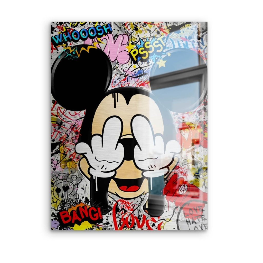 Bad Micky Graffiti Art Alu Gebürstet Bild INGALERIE