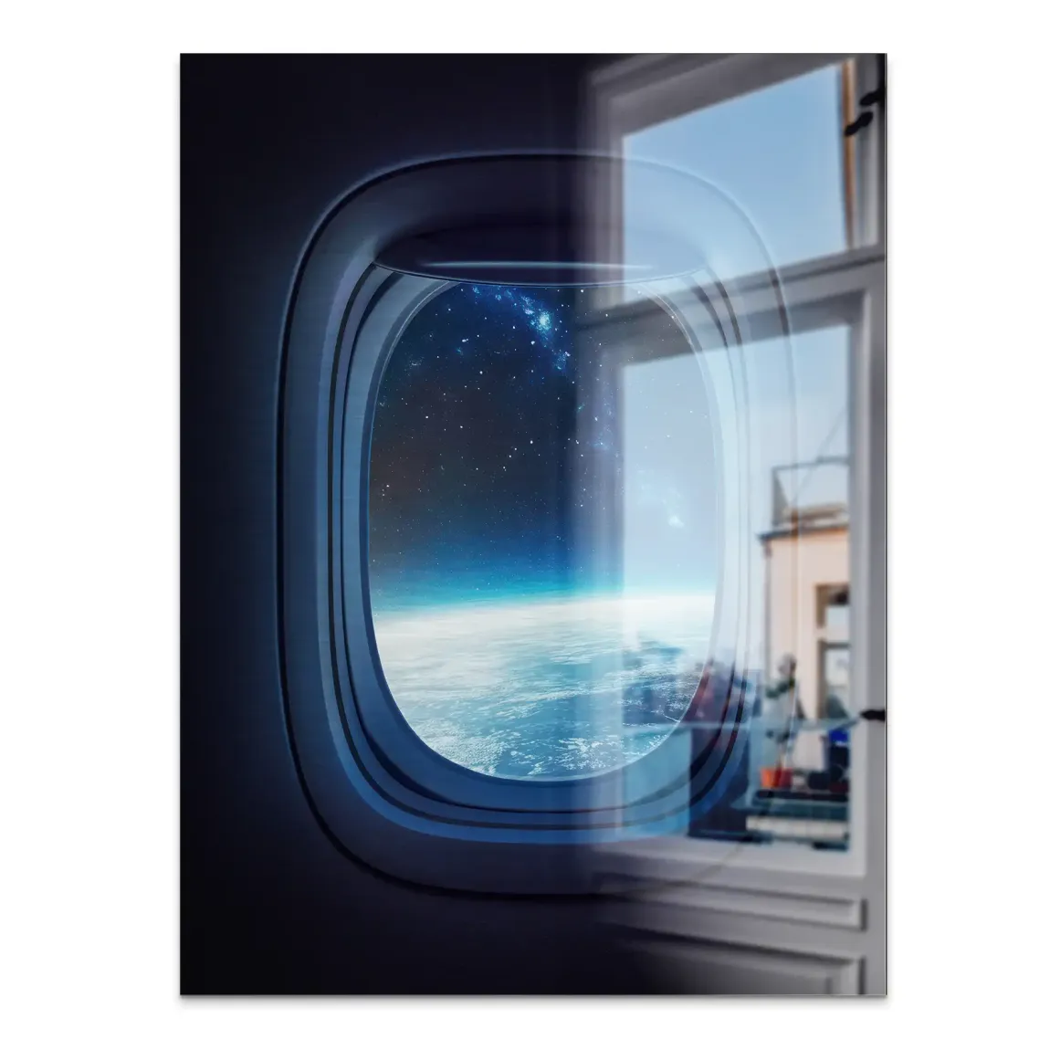 Flugzeugfenster Galaxie Alu Gebürstet Bild