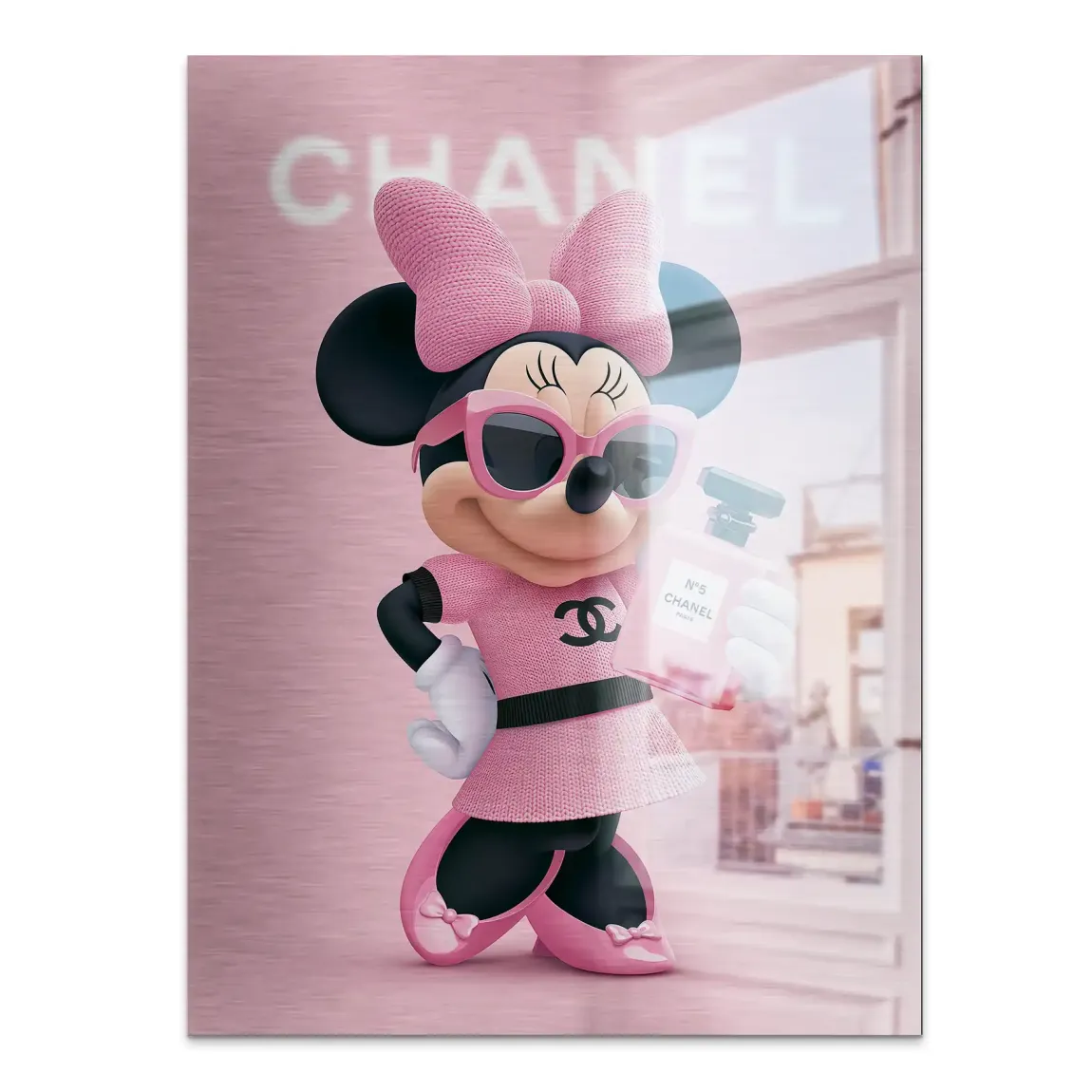 Minnie Rosé Chic Aluminiumbild gebürstet