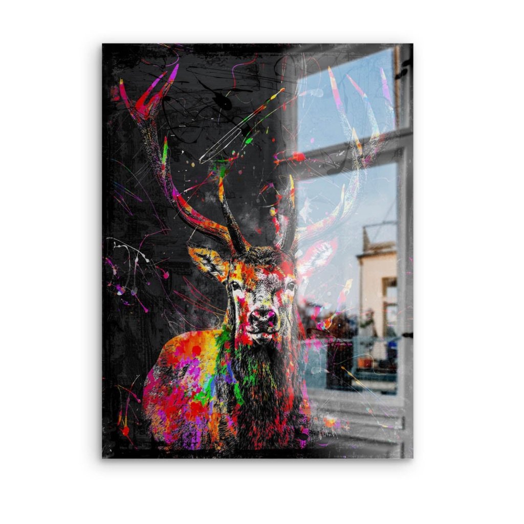 Hirsch Abstrakt Color Alu Gebürstet INGALERIE