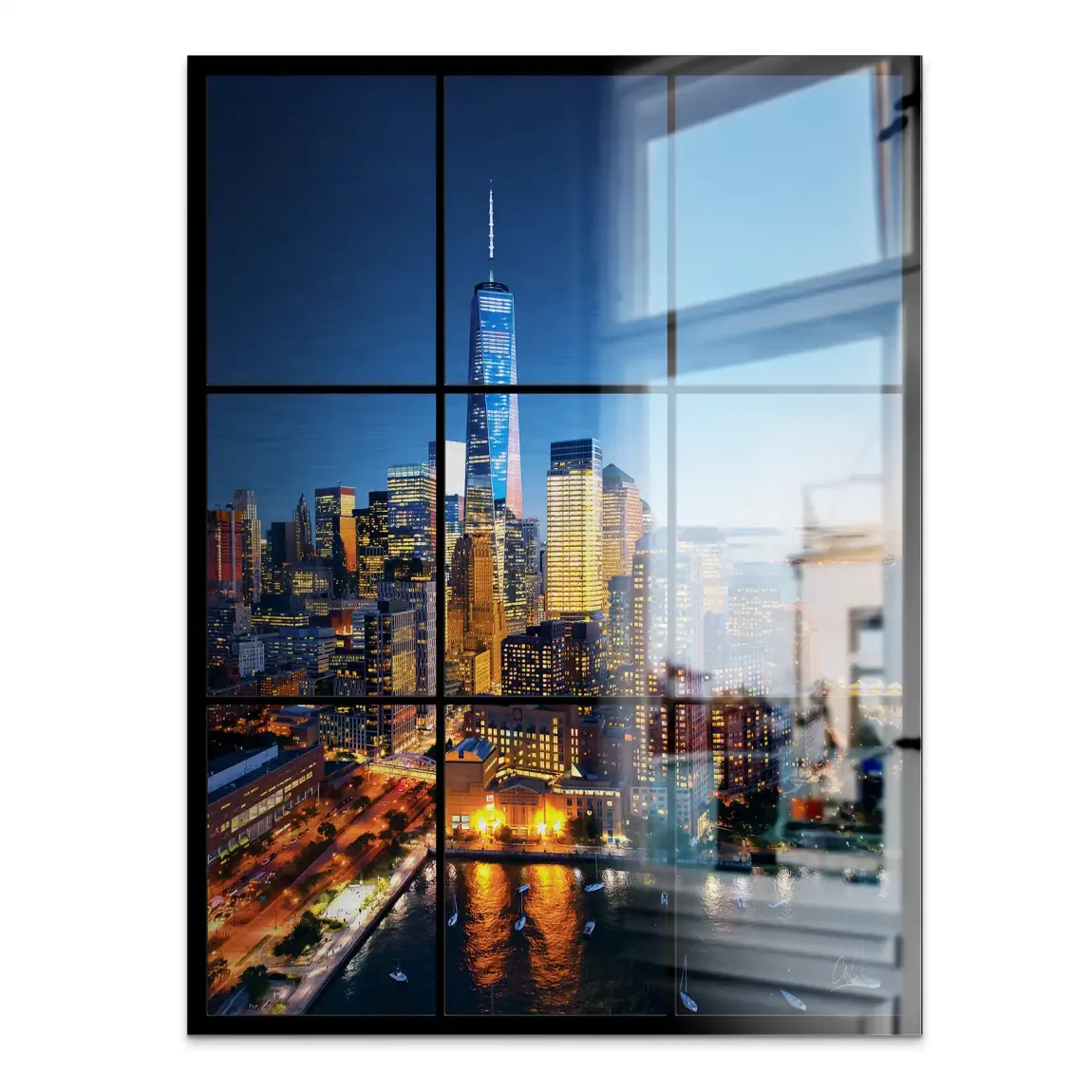 Skyline Lights New York Alu Gebürstet Bild