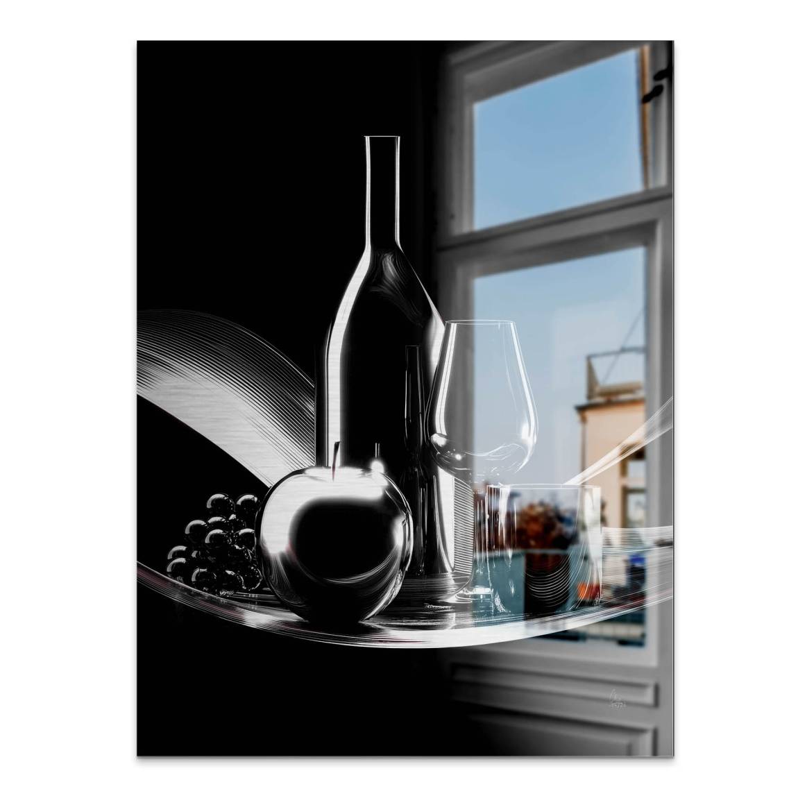 Wein Noir Aluminiumbild gebürstet