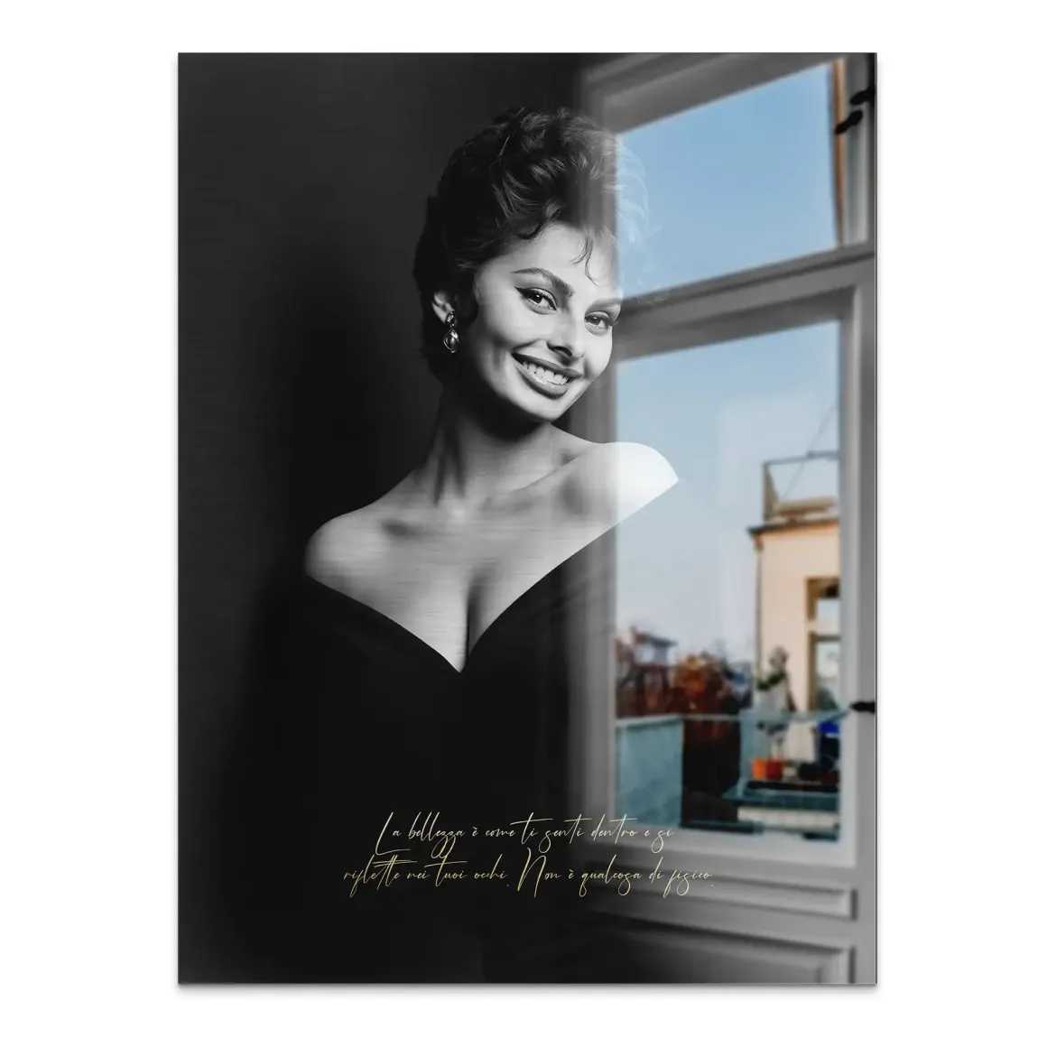 Sophia Loren Sorriso Aluminiumbild gebürstet