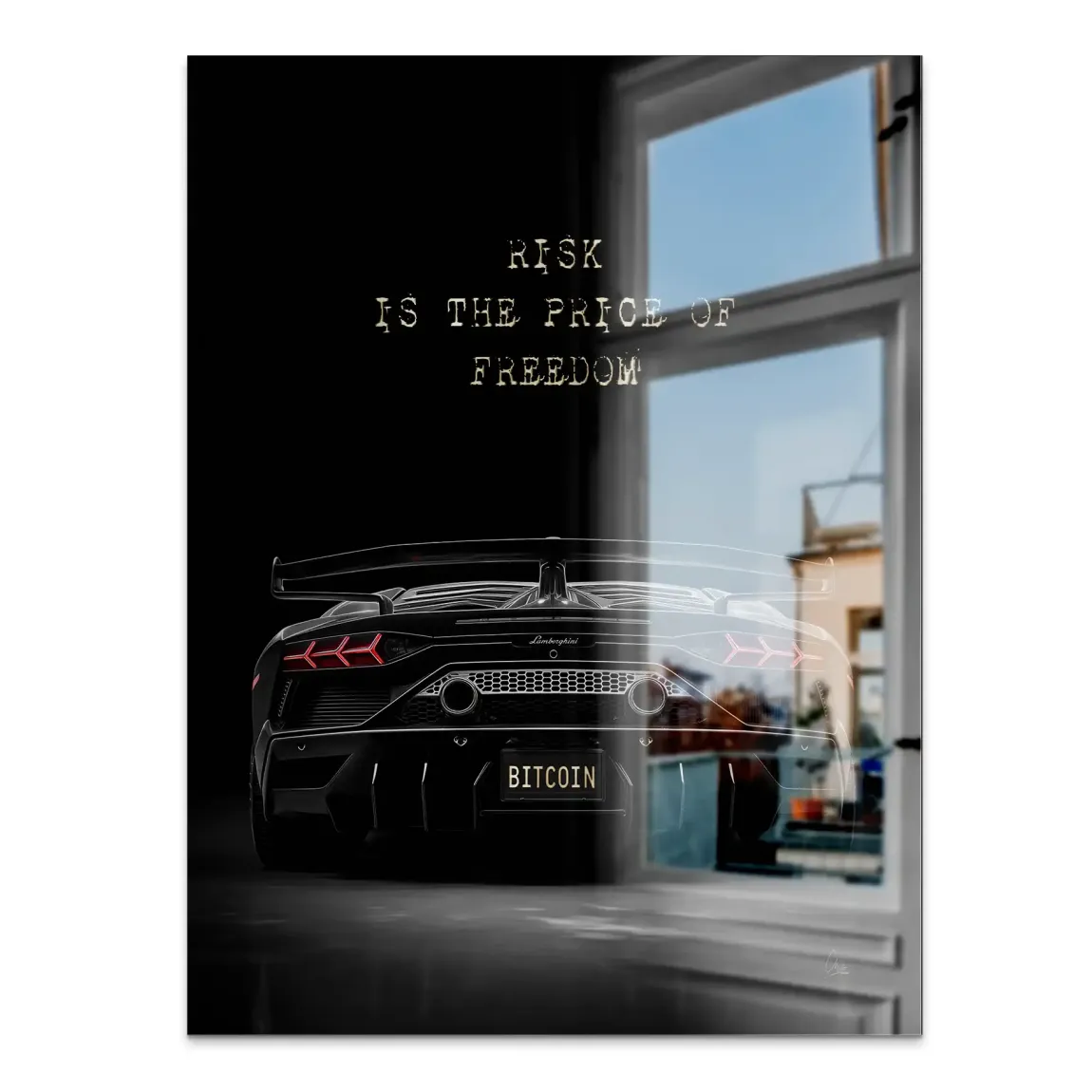 Lambo Bitcoin Alu Gebürstet Bild