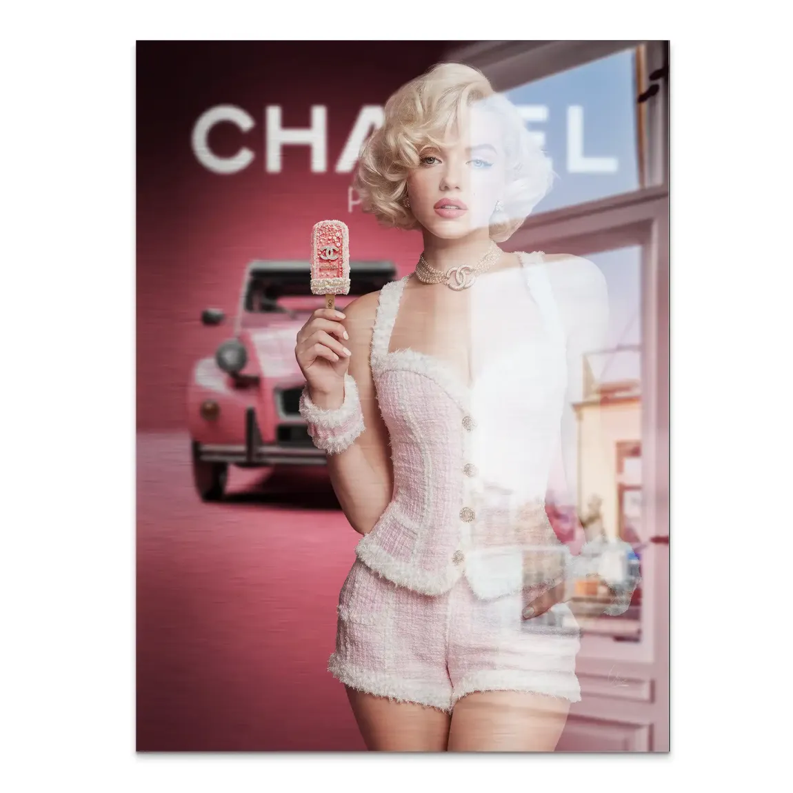 Pink Couture Marilyn Monroe Alu Gebürstet Bild
