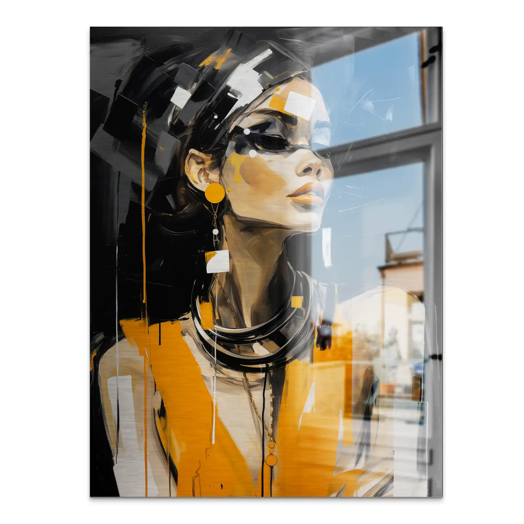 Abstrakt Style Lady Alu gebürstet Bild INGALERIE